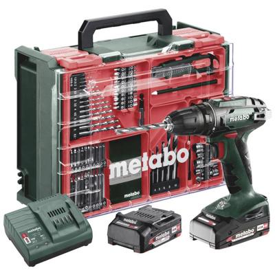 Metabo BS 18 Set 602207710 Accu-schroefboormachine 18 V 2 Ah Li-ion Incl. 2 accus, Brushless, Incl. koffer, Incl. lader, Incl. accessoires Metabo BS 18 Set 602207710 Accu-schroefboormachine 18 V 2 Ah Li-ion Incl. 2 accus, Brushless, Incl. koffer, Incl. lader, Incl. accessoires