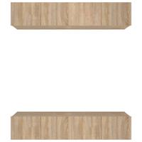 Tv-meubels 4 st 80x30x30 cm bewerkt hout sonoma eikenkleurig - thumbnail