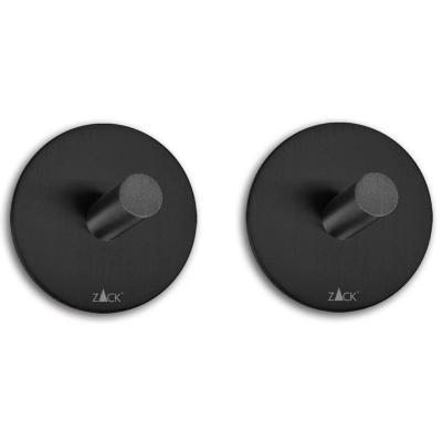 Zack Duplo/Peco Handdoekhaak rond zwart 2 stuks Zack Duplo/Peco Handdoekhaak rond zwart 2 stuks