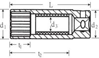 Stahlwille 4600 16- 5/8 02120036 Dubbel zeskant Dopsleutelinzetstuk 3/8 (10 mm) - thumbnail