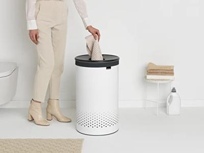 Brabantia wasbox 60 liter kunststof deksel white