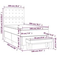 Boxspring met matras stof taupe 100x200 cm - thumbnail