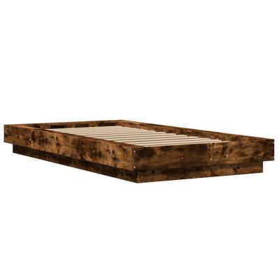Bedframe met LED-verlichting gerookt eikenkleurig 120x200 cm