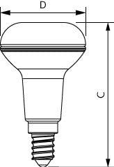 Philips CorePro R50 4,3W-60W 827 E14 dimbaar - LED3303