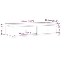 Wandschap met lades 100x37,5x19 cm bewerkt hout oud houtkleurig - thumbnail