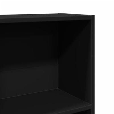 Boekenkast 60x24x109 cm bewerkt hout zwart
