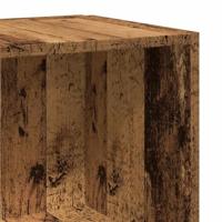 Hoekkast 33x33x67 cm bewerkt hout oud houtkleurig - thumbnail