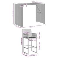 5-delige Tuinbarset zonder kussens poly rattan acacia grijs - thumbnail