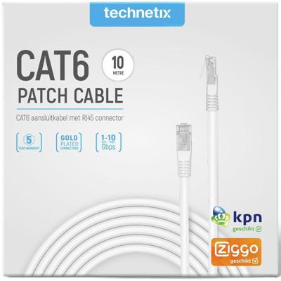 Enzo Technetix patchkabel utp cat6 10m wit - 2077020 Enzo Technetix patchkabel utp cat6 10m wit - 2077020