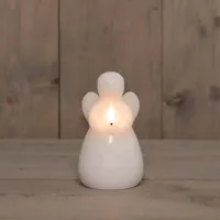Kaars engel wax led 3d vlam op batterij met timer d8.5h14.5 cm wit Anna's Collection - Annas collection - thumbnail