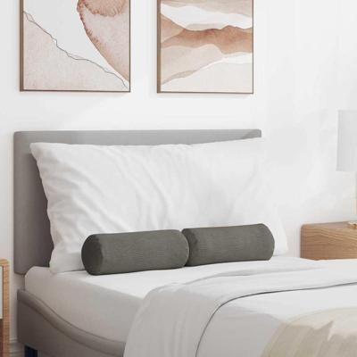 Bolster Kussens 2 pcs Lichtgrijs 15 x 40 cm Katoen Stof Bolster Kussens 2 pcs Lichtgrijs 15 x 40 cm Katoen Stof