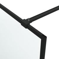 Inloopdouchewand 100x195 cm mat ESG-glas zwart - thumbnail