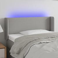 Hoofdbord LED 103x16x78/88 cm stof lichtgrijs - thumbnail