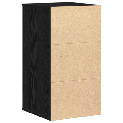 Ladekast met lade Zwart eiken 40 x 41 x 76 cm Bewerkt hout