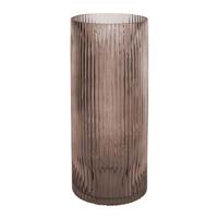 Bloemenvaas Allure Straight groot 30x 12 cm - chocoladebruin - thumbnail