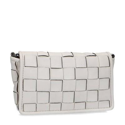 Manfield leren crossbody tas lichtgrijs Manfield leren crossbody tas lichtgrijs