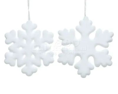 Kerstornament Sneeuwvlok Foam Wit 20cm Assorti 1st