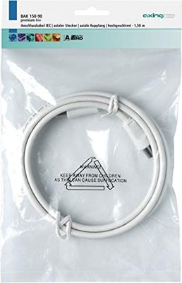 Axing Antenne Aansluitkabel [1x Antennestekker 75 Ω - 1x Antennebus 75 Ω] 2.50 m 85 dB Wit
