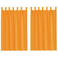 Gordijnen voile met lussen 2 st 140x175 cm oranje - thumbnail