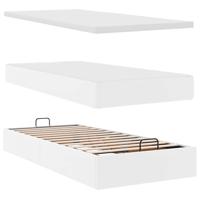 Ottomaanse bed met matras 80x200cm kunstleer wit - thumbnail