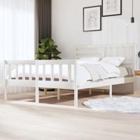 Bedframe massief hout wit 150x200 cm - thumbnail