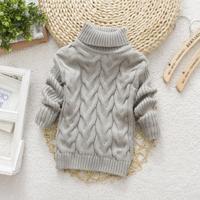 Grijze winter Kinder dikke effen kleur Knit Bottoming coltrui Pullover trui hoogte: 16 grootte (90-100cm) - thumbnail