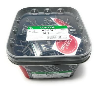 Dynaplus unischroef/spaanplaatschroef ar-coating platkop deeldraad +snijpunt torx tx30 6.0x100/55 | 250 stuks - 0289.14.50601