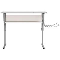Tekentafel 110x53x(58-87) cm bewerkt hout en staal wit/grijs - thumbnail