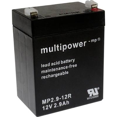 multipower MP2,9-12R Loodaccu 12 V 2.9 Ah Loodvlies (AGM) (b x h x d) 79 x 107 x 56 mm Kabelschoen 4.8 mm Onderhoudsvrij, Geringe zelfontlading