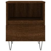 Nachtkastjes 2 st 40x35x50 cm bewerkt hout bruineikenkleurig - thumbnail