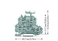 WAGO 2000-2231 Doorgangsklem 2-etages 3.50 mm Spanveer Toewijzing: L, L Grijs 1 stuk(s) - thumbnail