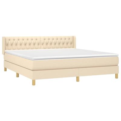 Boxspring met matras stof crèmekleurig 180x200 cm