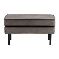 WOOOD Hocker 'Rodeo' Velvet, kleur Taupe - thumbnail