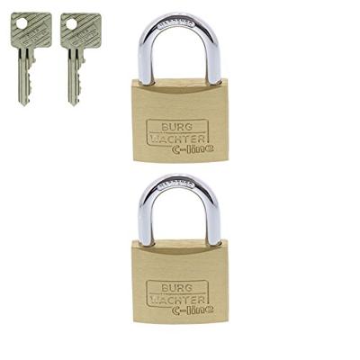 Burg Wächter 2er Set Quadro 222 40 SB Hangslot Gelijksluitend Messing Sleutelslot Burg Wächter 2er Set Quadro 222 40 SB Hangslot Gelijksluitend Messing Sleutelslot