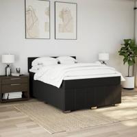 Boxspring met matras stof zwart 140x200 cm - thumbnail