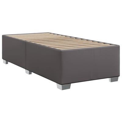 Boxspring met matras kunstleer grijs 90x200 cm - thumbnail