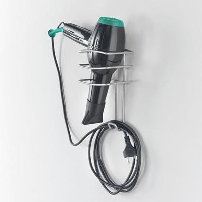 Metaltex Onda Haardrogerhouder 10x10x25 cm Zilver