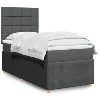 Boxspring met matras stof donkergrijs 180x200 cm - thumbnail