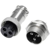 Pollin 453552 Ronde connector Bus, inbouw, Stekker Totaal aantal polen: 3 1 set(s) - thumbnail