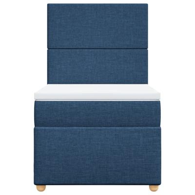 Boxspring met matras stof blauw 100x200 cm - thumbnail