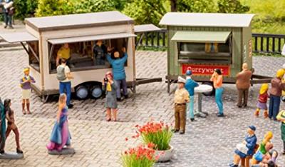 NOCH 14396 H0 set van 2 Laser-Cut minis mobiele snackverkoop Bouwpakket NOCH 14396 H0 set van 2 Laser-Cut minis mobiele snackverkoop Bouwpakket