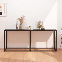 Wandtafel 180x35x75,5 cm gehard glas zwart - thumbnail