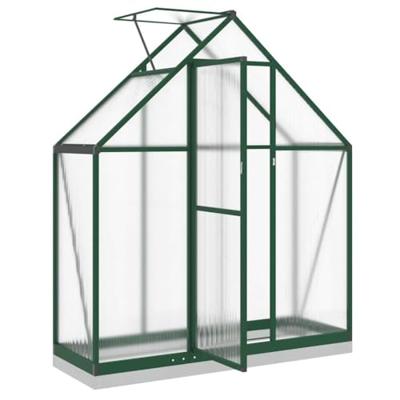 VidaXL Tuinkas met basisframe 169x58x202 cm aluminium groen