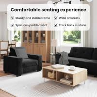 Bankstel 3 pcs Zwart 221 x 80 x 80 cm Fluweel - thumbnail