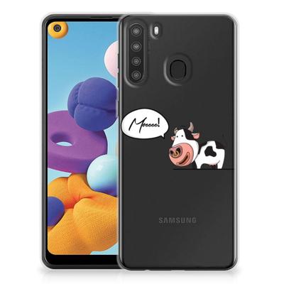 Samsung Galaxy A21 Telefoonhoesje met Naam Cow Samsung Galaxy A21 Telefoonhoesje met Naam Cow
