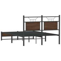 Bedframe zonder matras bewerkt hout bruin eikenkleur 120x190 cm - thumbnail