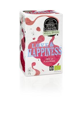 Royal Green Biologische Love & Happiness Thee 16 Zakjes Royal Green Biologische Love & Happiness Thee 16 Zakjes