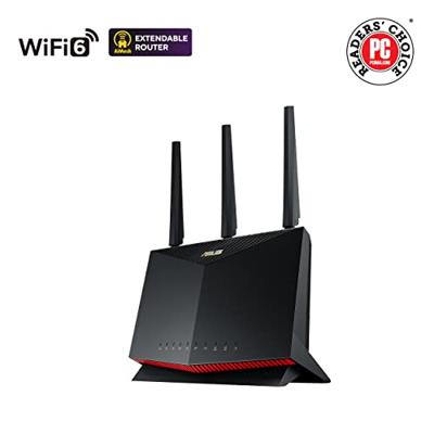 ASUS RT-AX86U Pro (AX5700) Dual Band WiFi 6 Extendable Gaming Router, 2.5G Port, Gaming Port, Mobile Game Mode, 4G 5G Router vervanger, levenslange gratis netwerkbeveiliging, VPN,AiMesh ondersteuning