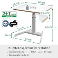 Leitz Ergo Zit/Sta bureau, klein, elektrisch, op voet - thumbnail