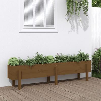 VidaXL Plantenbak verhoogd 160x30x38 cm massief grenenhout honingbruin